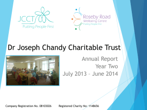 Annual Report Year 2 - Joseph Chandy Charitable Trust