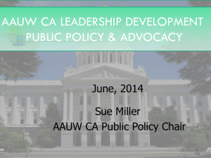 AAUW CA CONVENTION 2014 ADVOCACY WORKSHOP