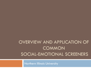 Social-Emotional Screening - Northern Illinois University