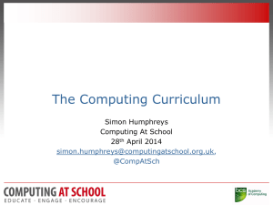 The Computing Curriculum