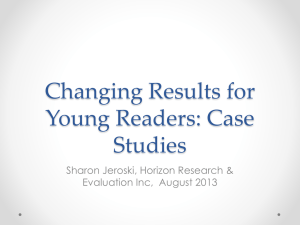 Changing Results for Young Readers: Case Studies