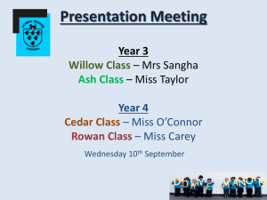 Presentation Meeting - years 3 & 4
