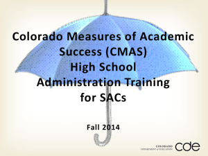 (CMAS) High School Administration Training for SACs
