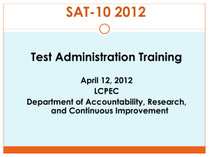 FCAT Administration Review HS Test Coordinators