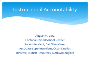 Instructional Accountability - Fontana Unified School District