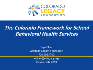 Colorado Framework for School Behavioral Health Services