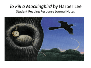 To Kill a Mockingbird by Harper Lee Student Reading Response