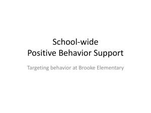 School-wide PBS is - Brooke Elementary