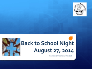 Back to School Night August 27, 2014