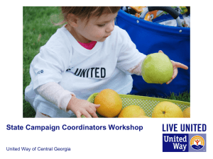 Campaign Cabinet Orientation - State Charitable Contributions
