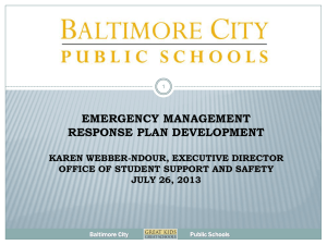 Emergency Management Plan - Baltimore City Public Schools
