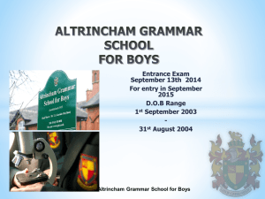 Altrincham Grammar School for Boys Special Circumstance Form