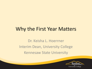 Why the First Year Matters - Admissions