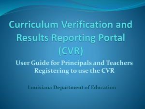 CVR - Louisiana Department of Education
