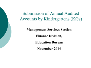 Submission of Annual Audited Accounts by Kindergartens