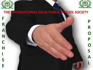 Franchise proposal - The International Delhi Public School Society