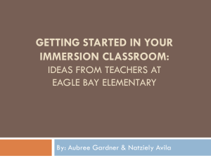 Getting Started in Your Immersion Classroom