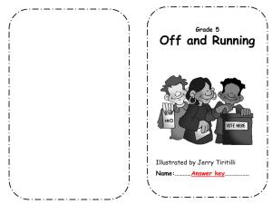 Off and running - englishgrade5