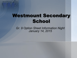 Westmount Secondary School Options Presentation2015