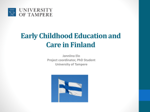 Early Childhood Education and Care in Finland
