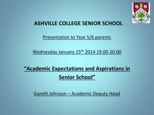 Academic Expectations and Aspirations in Senior