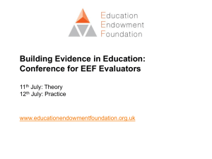 Building Evidence in Education: Conference for EEF Evaluators 11th