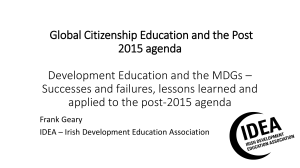 Global Citizenship Education and the Post 2015 agenda