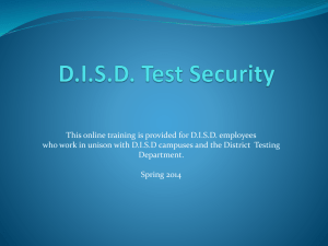 What Is Test Security? - Donna Independent School District