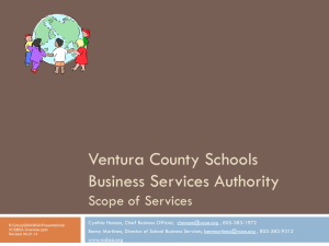 Ventura County Schools Business Services Authority Scope of