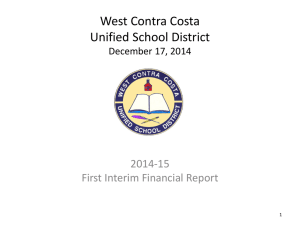 Presentation - West Contra Costa Unified School District