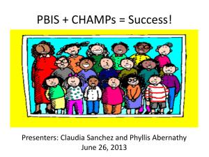 PBIS + CHAMPs = Success
