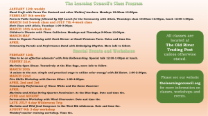 The Learning Council class schedule