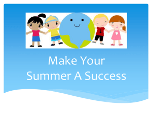 Make Your Summer a Success! - Life Lessons for Little Ones