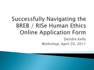 Successfully Navigating the BREB / RISe Human Ethics Online