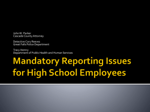 Mandatory Reporting High School