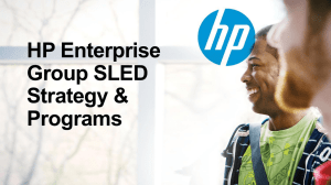HP Enterprise Group SLED Strategy & Programs