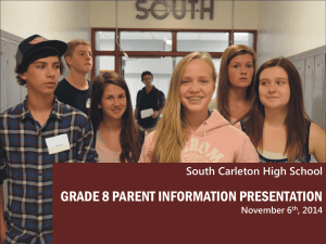 SOUTH CARLETON PARENT PRESENTATION (Powerpoint)