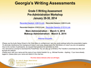 Grade 5 Writing Assessment Pre-Administration Presentation 2014