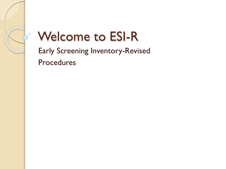 ESI R Procedures