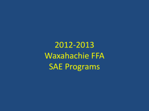 2011-2012 Waxahachie FFA Livestock Show Possibilities