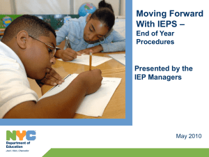 Moving Forward With IEPS