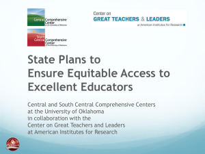 Ensuring Equitable Access to Excellent Educators Webinar 1