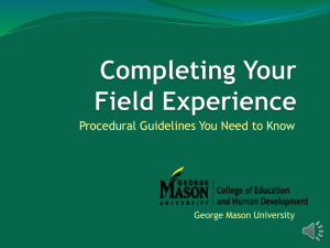 Completing Your Field Experience