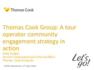 Thomas Cook Group: A tour operator community engagement