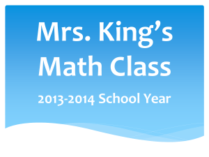 Algebra 1! - Mrs. King`s Math Class