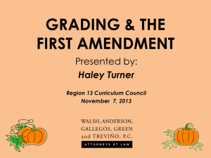 GRADING & THE FIRST AMENDMENT