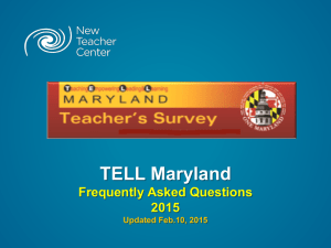 2015 FAQs! - TELL Maryland