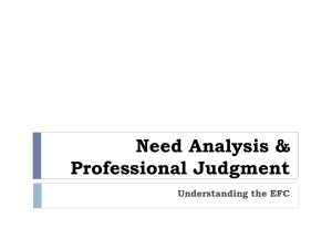 Need Analysis & Professional Judgment