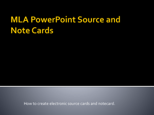 MLA PowerPoint Source and Note Cards