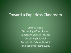 Toward a Paperless Classroom - Forest Hills School District
